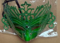 Green Glitter Carnival Headdress Mask