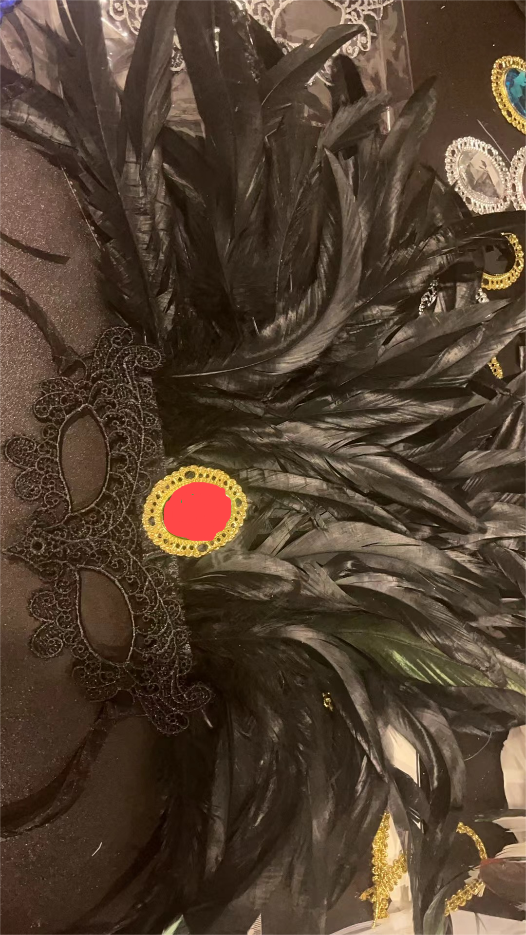 Carnival Headpiece with Black Feathers
