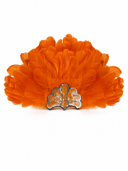 Carnival Headpiece with Orange Feathers