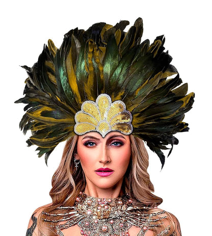 Carnival Feather and Sequin Headpiece
