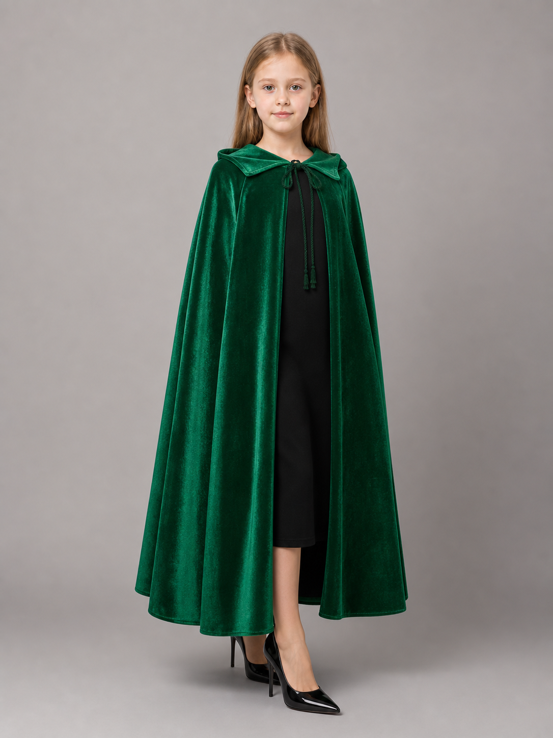 Dark Green Hooded Costume Cloak