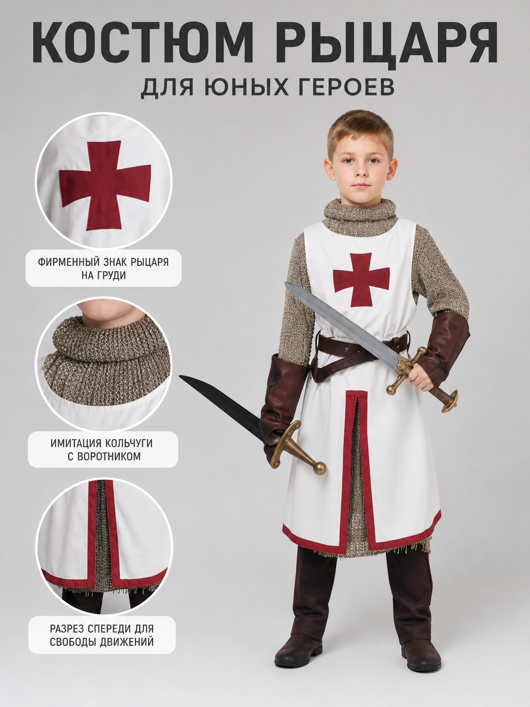 Children’s Sleeveless Crusader Cosplay Costume