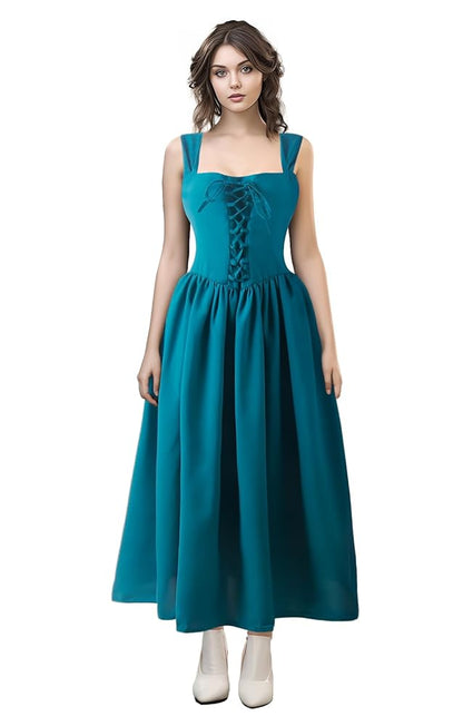 Sleeveless Medieval Lace-Up Dress