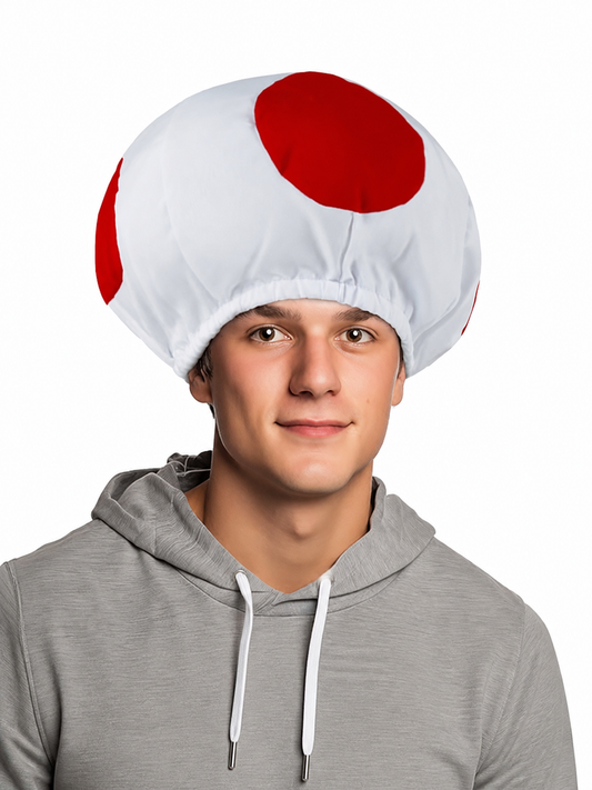 Mushroom Carnival Hat with Red Circles