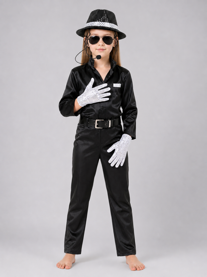 Carnival Costume Set: Hat with Hair Strands and Gloves