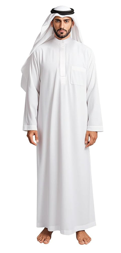 Traditional long white robe with head covering