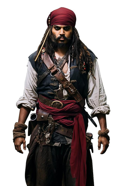 Red Pirate Costume Cosplay Set
