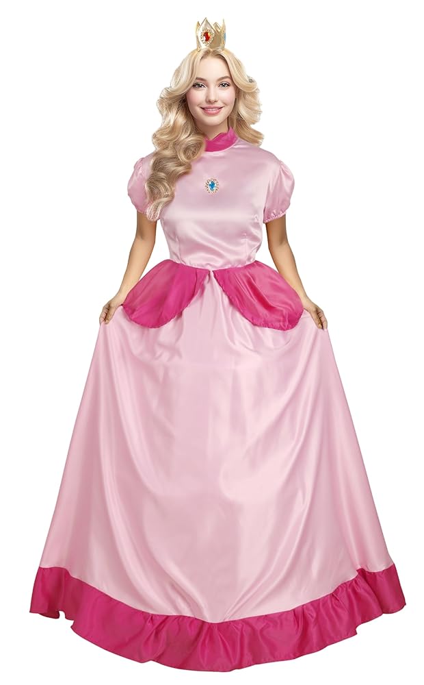 Princess Peach costume dress with crown