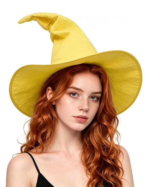 Yellow Witch Costume Hat for Halloween