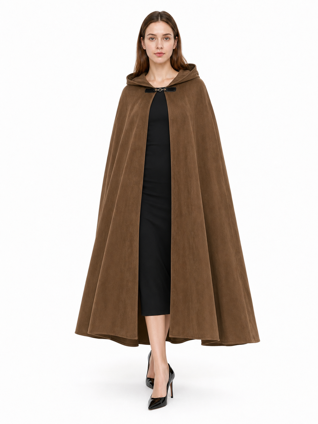 Brown Hooded Costume Cloak