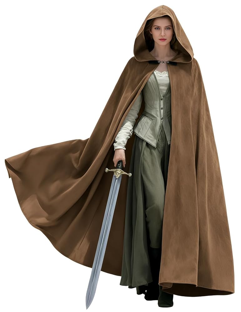 Brown Hooded Costume Cloak