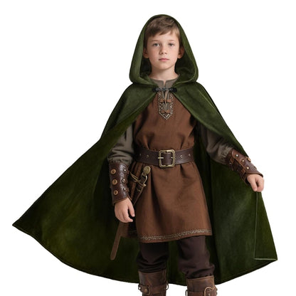 Dark Green Hooded Carnival Cloak