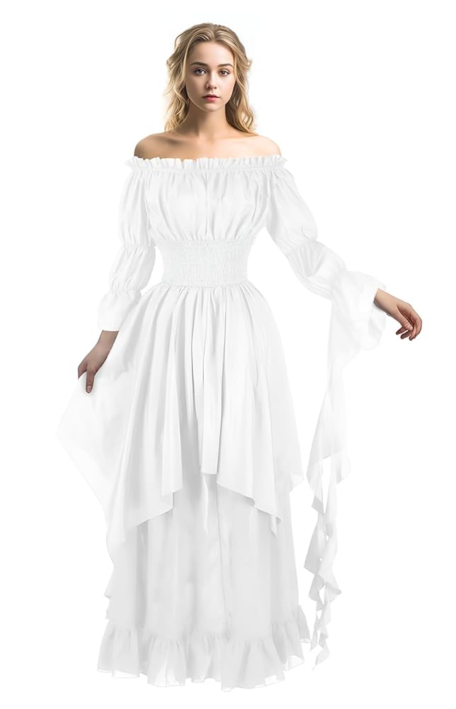 White off-shoulder maxi dress