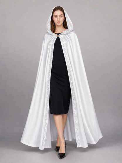 White Hooded Costume Cape, Medieval