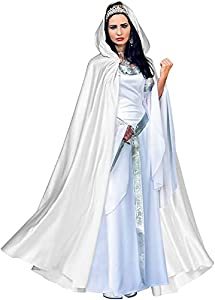 White Hooded Costume Cape, Medieval