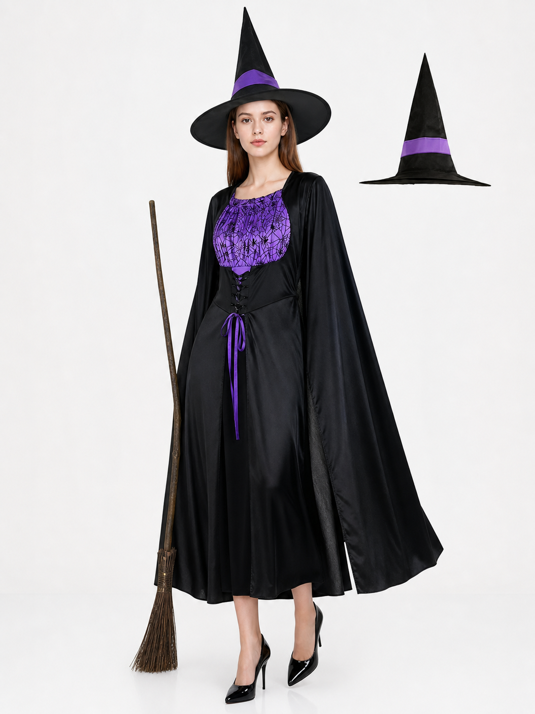 Black Costume Cape with Dress and Hat