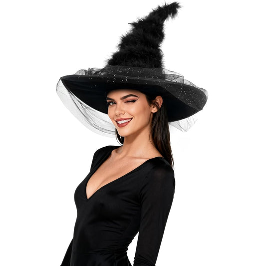 Halloween Witch Hat with Veil