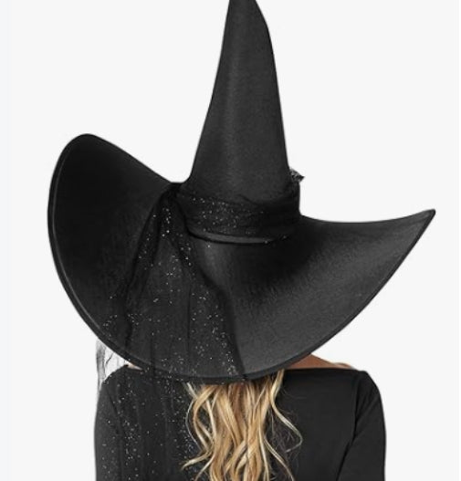 Witch Hat with Mesh for Halloween and Carnival