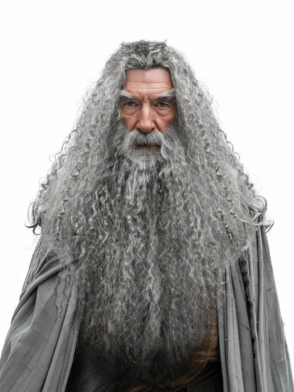 Carnival Wig with Beard for a Wizard Costume