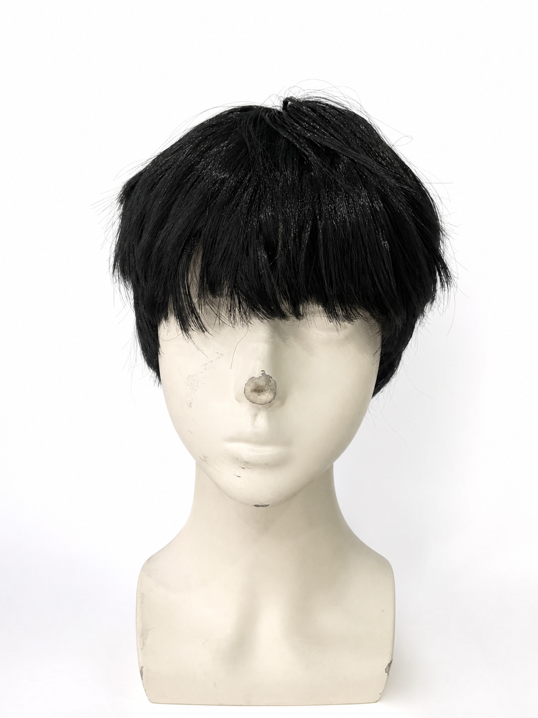 Short Black Carnival Wig with Straight Bangs
