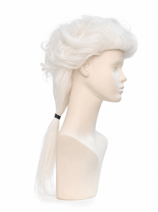 White Carnival Wig with a Long Braid