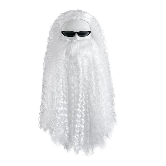 White Santa Claus Wig and Beard Holiday Set