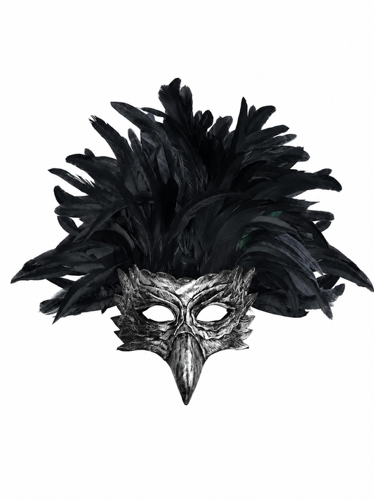 Carnival Eagle Mask with Black Feathers