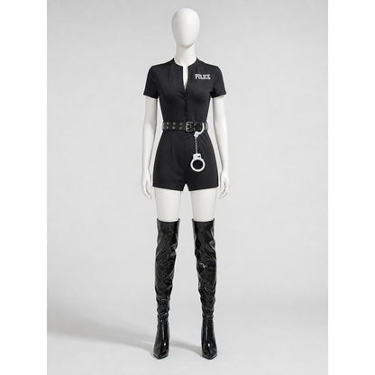 Black Police Costume for Halloween and Cosplay
