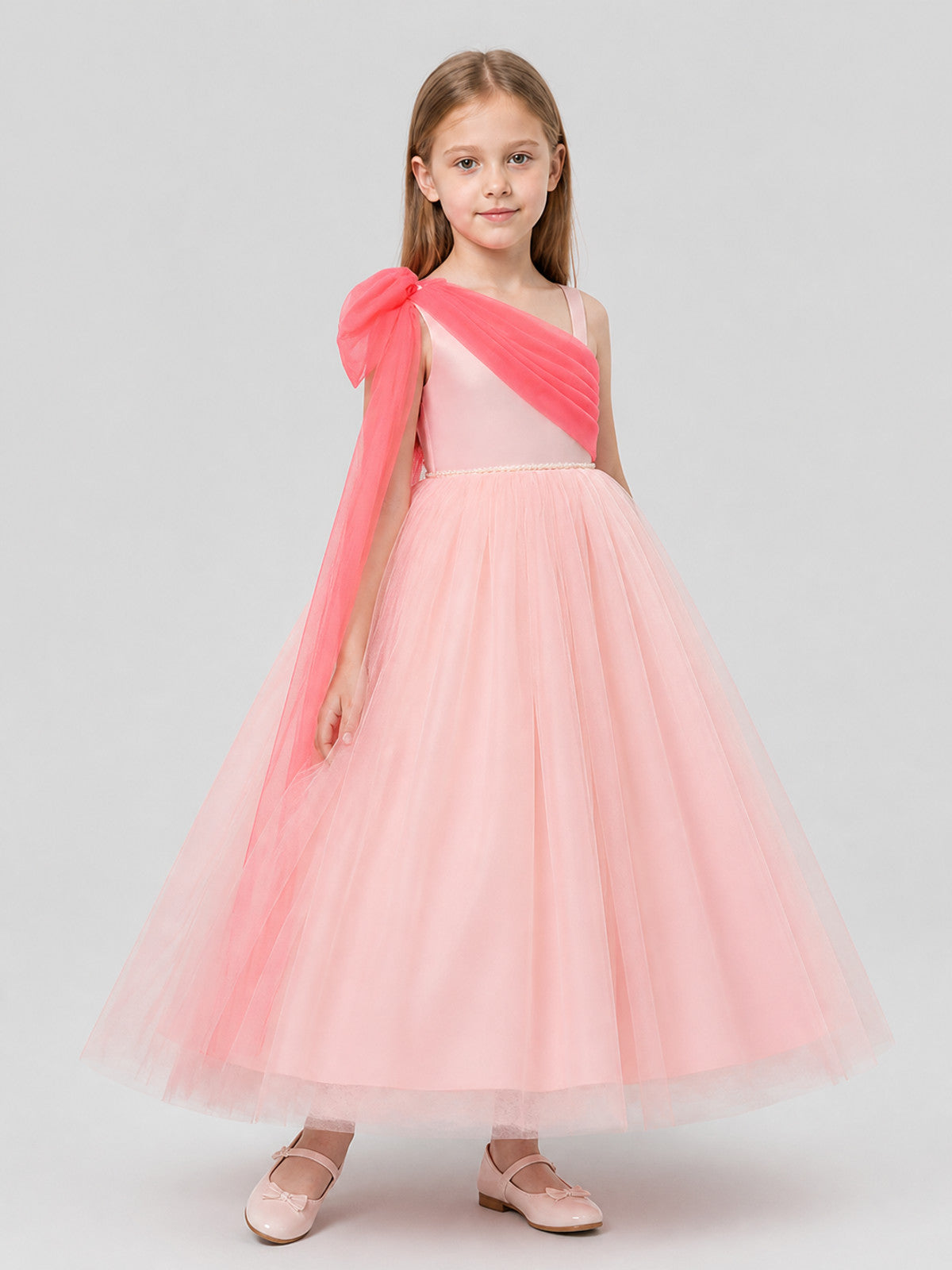 Asymmetrical One-Shoulder Princess Dress for Girls’ Special Occasions product detail