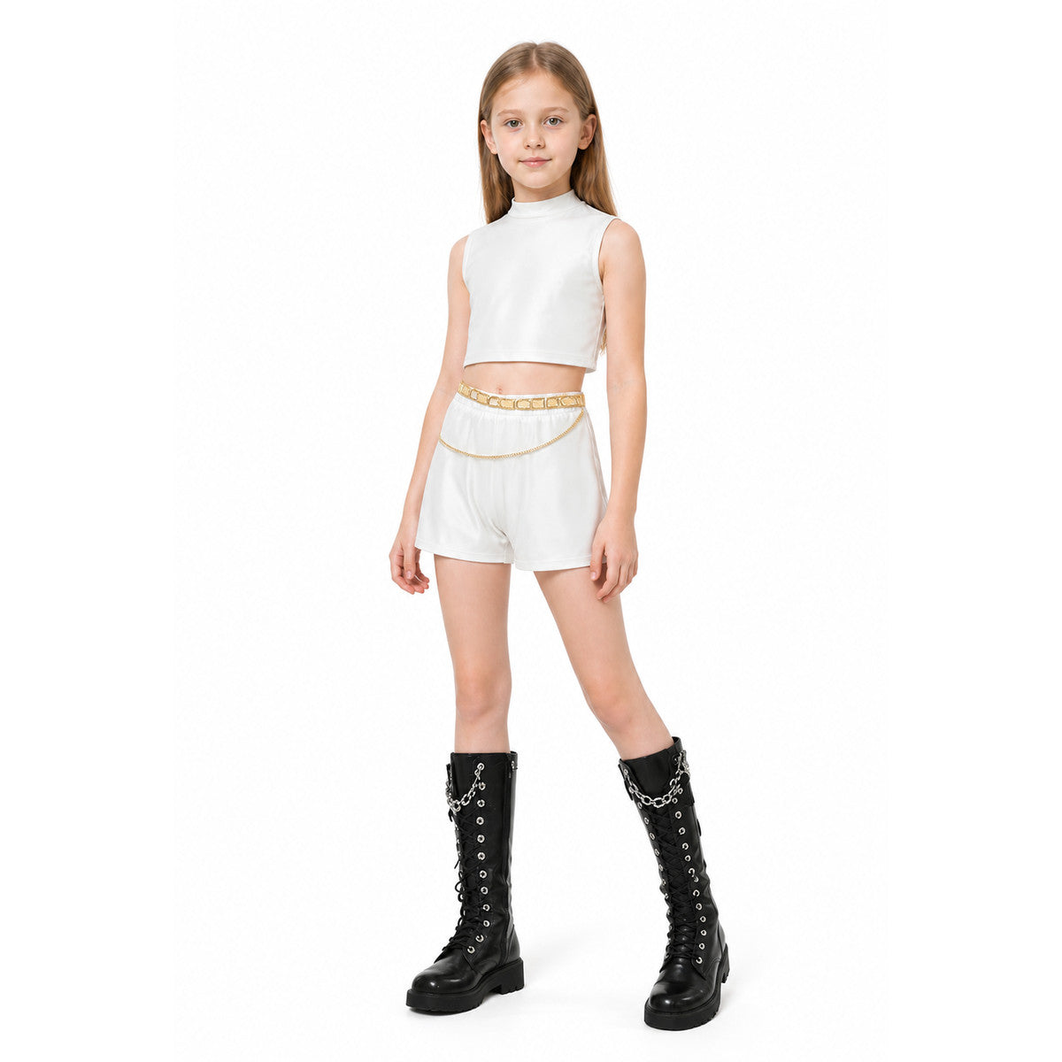Children's Halloween cosplay costume with a white top and shorts Costumes detail