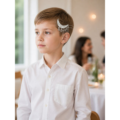 Carnival Headpiece, Silver Crescent Hair Clip lifestyle