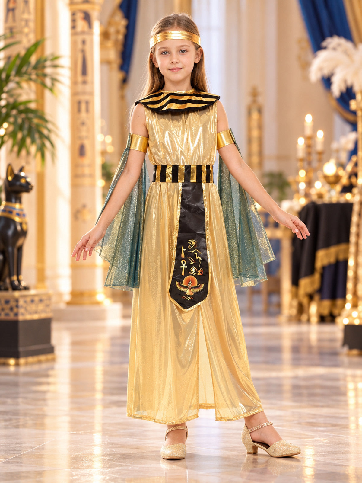 Queen Carnival Costume with Golden Dress