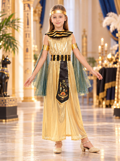 Queen Carnival Costume with Golden Dress