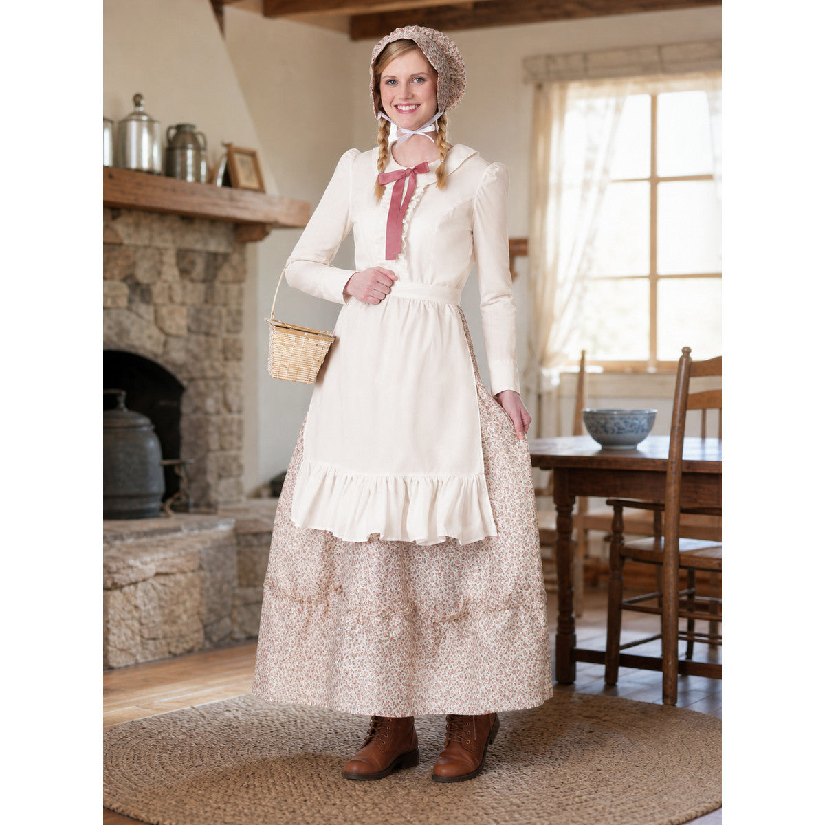 Red Riding Hood Costume with Apron and Bonnet lifestyle view