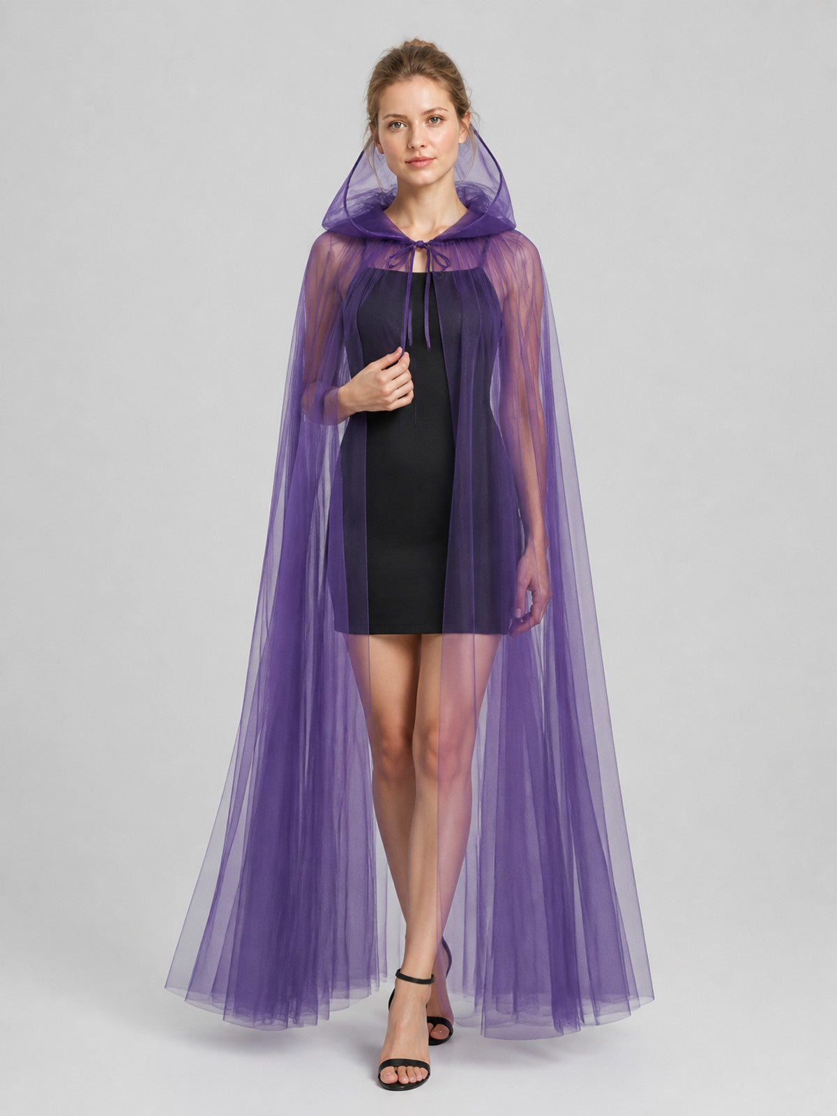 Black Mesh Hooded Death Cloak for Halloween
