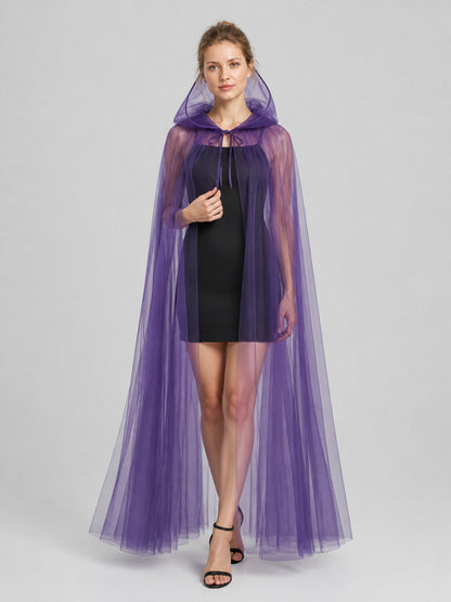 Black Mesh Hooded Death Cloak for Halloween