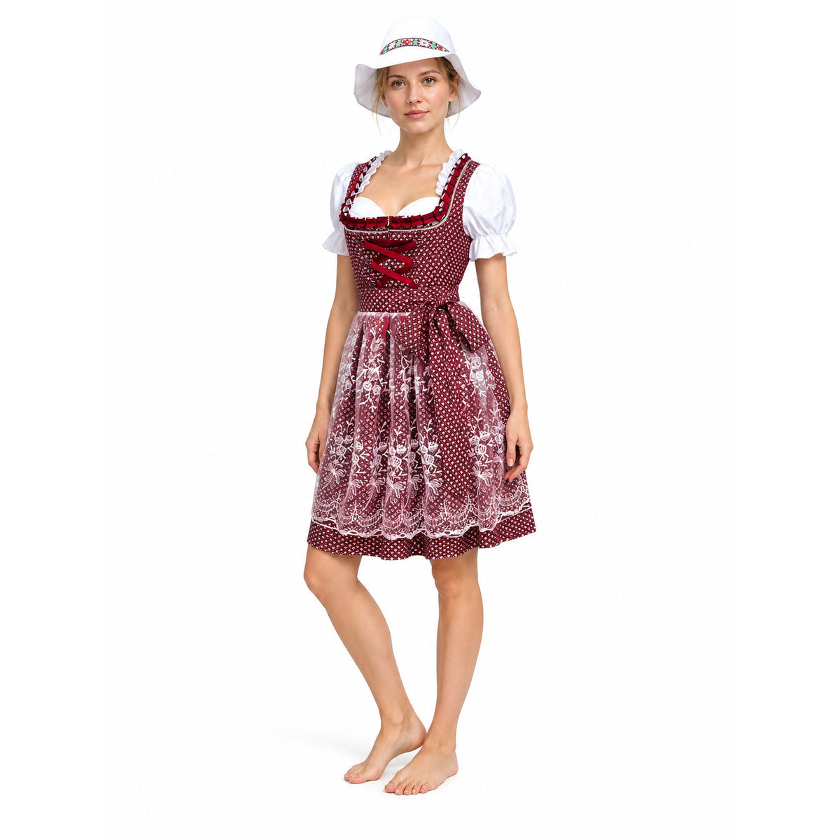 Bavarian Dress with Corset, Apron, and Hat Costume Dresses detail