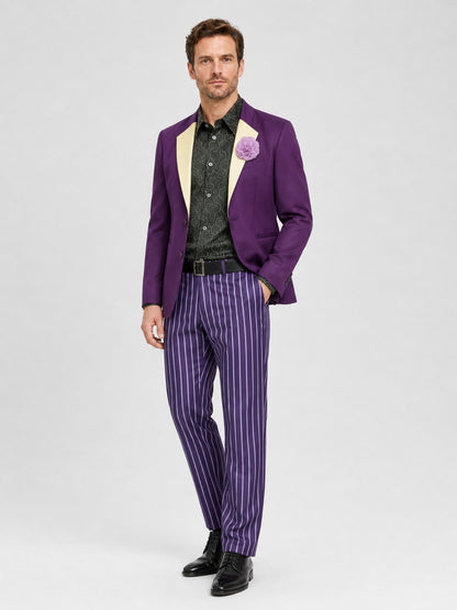 Joker Cosplay Costume, Purple, Striped