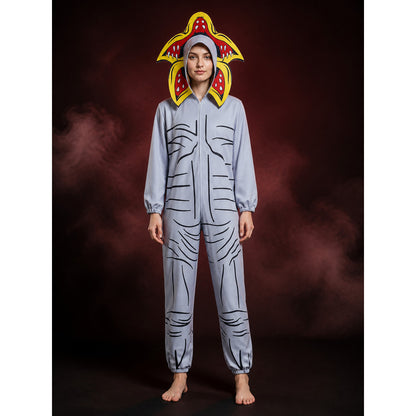 Hooded Carnivorous Plant Cosplay Bodysuit Costume with Flower Collar and Petals main product view