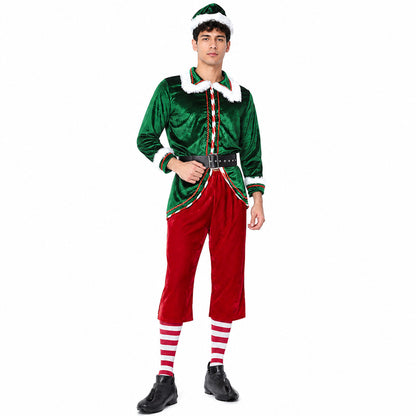 Christmas Elf Costume with White Fur Trim Costumes detail