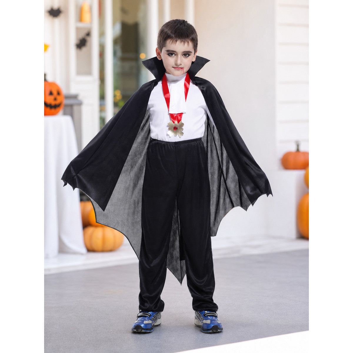 Children’s Halloween vampire costume with cape lifestyle view