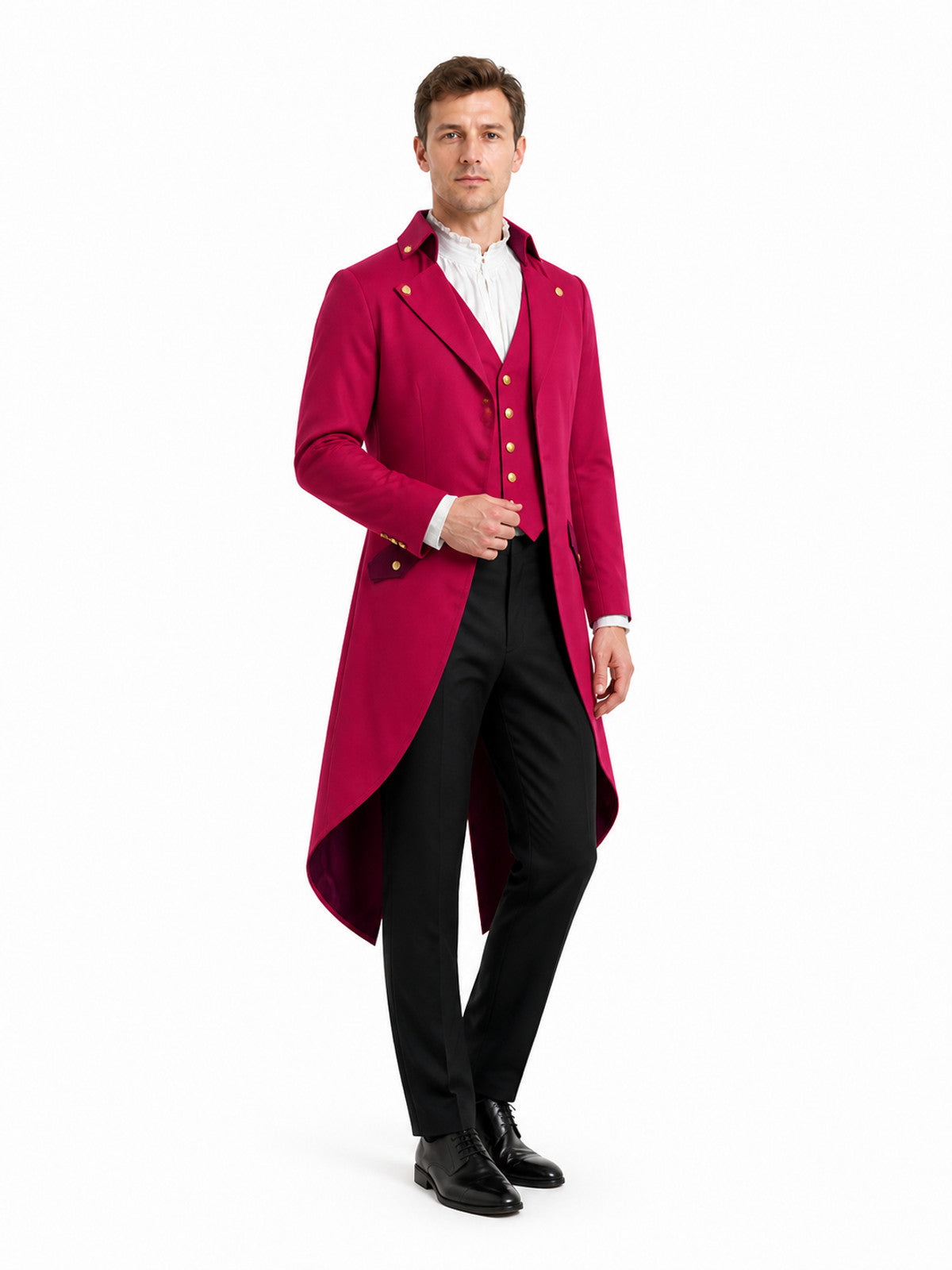 Men’s Retro-Punk Tailcoat with Gold Buttons product detail
