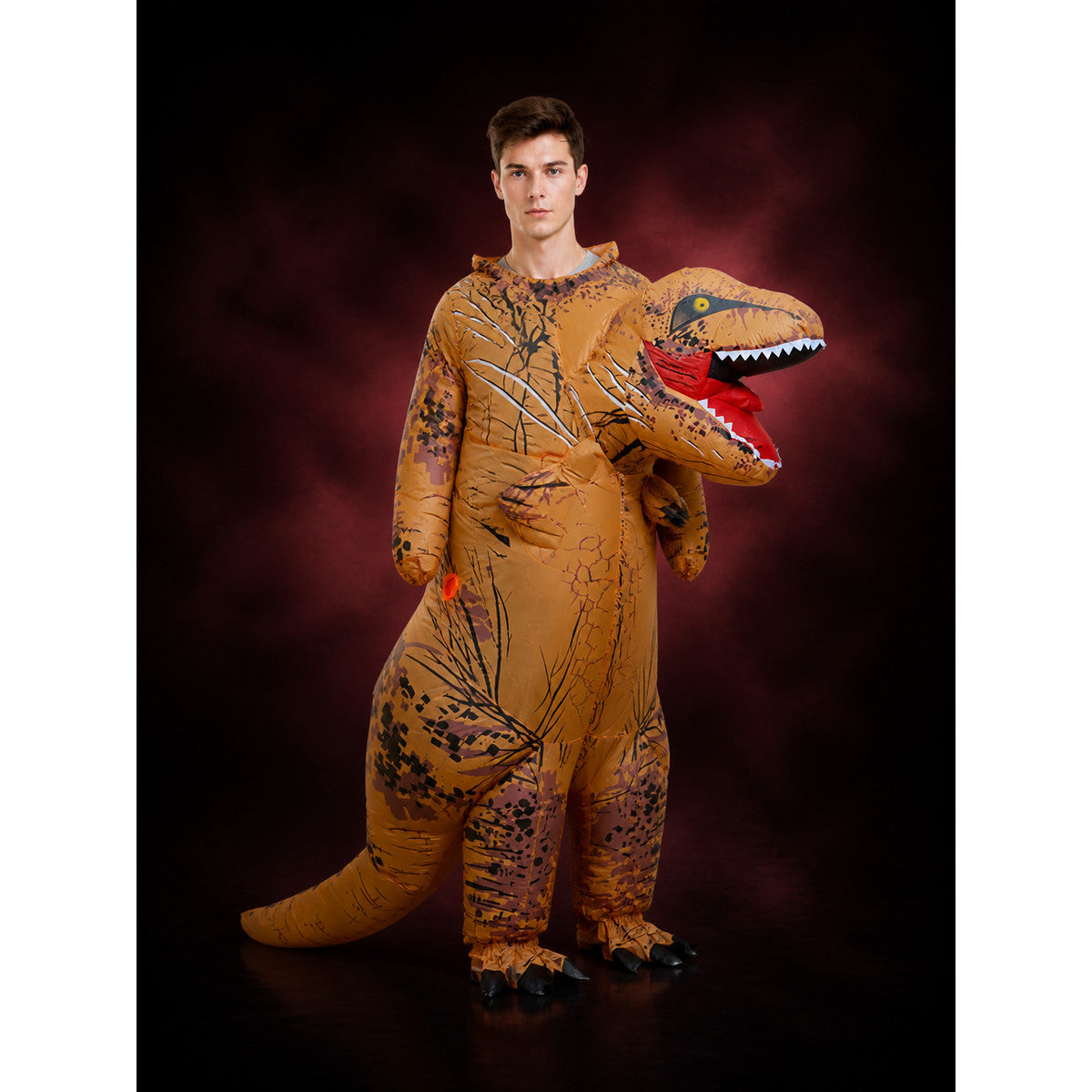 Inflatable T-Rex Dinosaur Costume, Funny Halloween Outfit for Adults and main product view