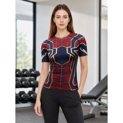 Short-sleeve superhero print cosplay T-shirt lifestyle