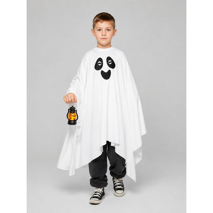 White Ghost Costume with Black Face and Jagged Hem lifestyle