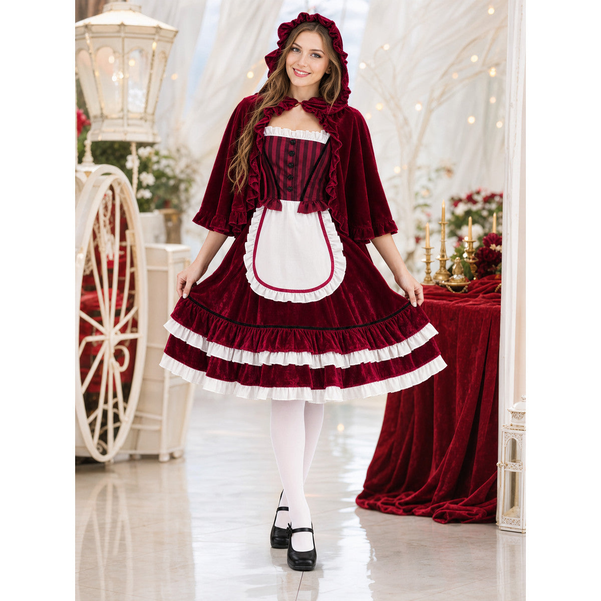 Little Red Riding Hood Costume with Cape lifestyle view