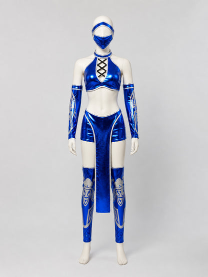 Mortal Kombat Cosplay Costume, Blue Set Costumes detail