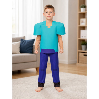 Minecraft-Style Character Costume for Cosplay lifestyle view