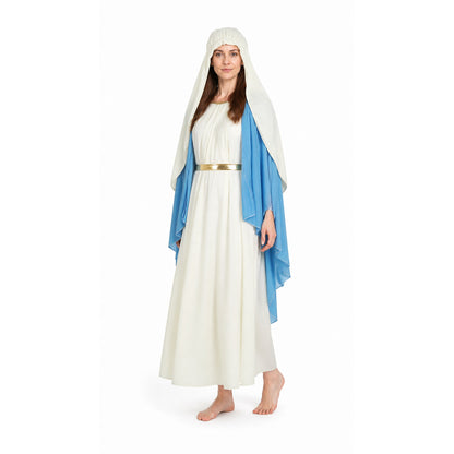Hooded Robe with a Blue Cape and Gold Belt Costume Capes detail