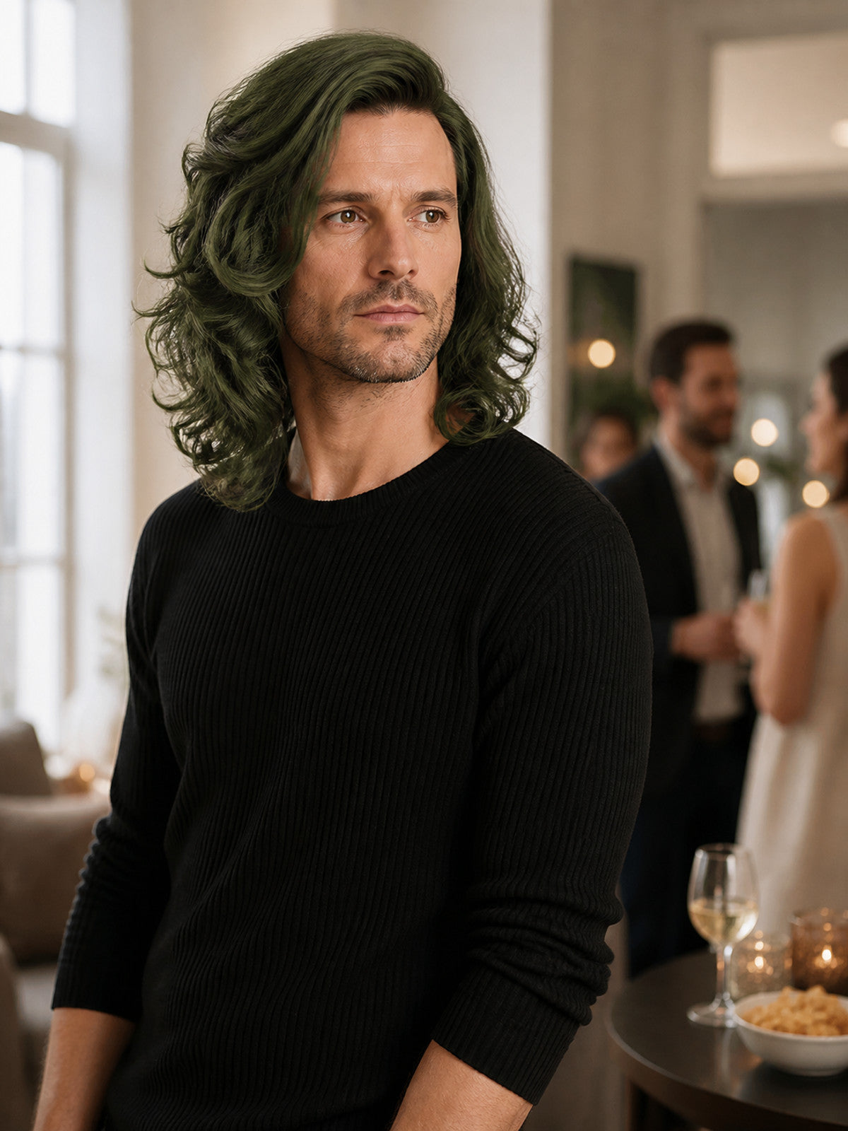 Long Curly Carnival Wig for Cosplay lifestyle view